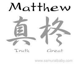 Matthew japanese kanji name